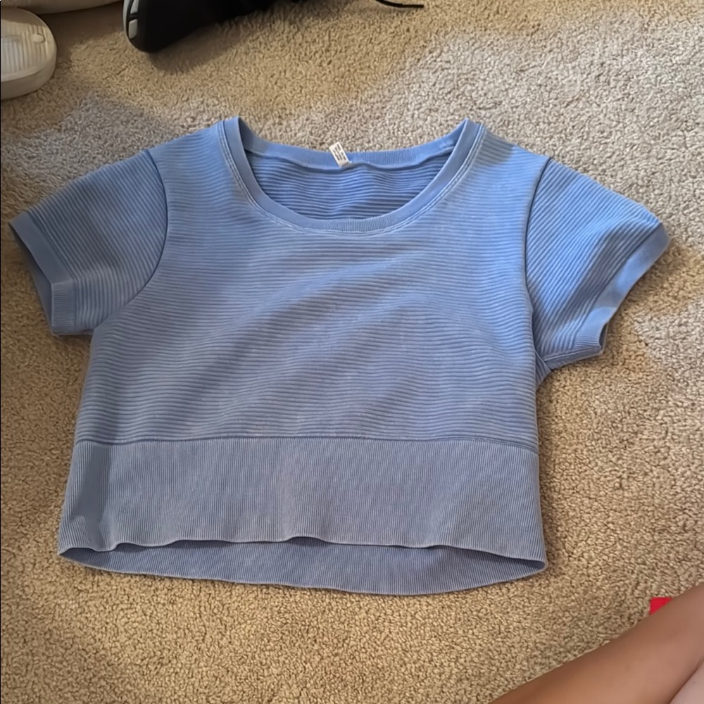Aerie Blue Ribbed Crop Top